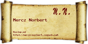 Mercz Norbert névjegykártya